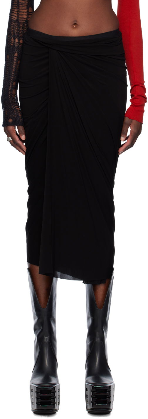 Спідниця Rick Owens Rick Owens Wrap Midi Skirt чорний | RP01D2339 HBZ