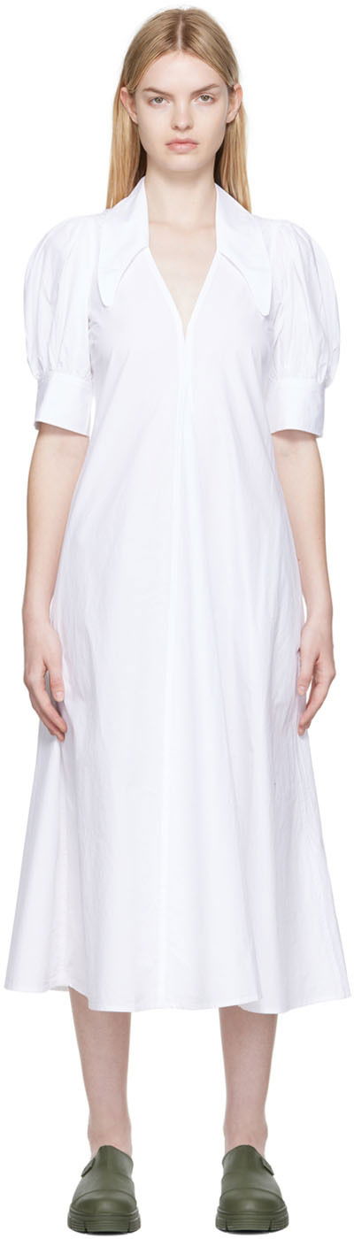 плаття GANNI GANNI Organic Cotton Midi Dress білий | F7127