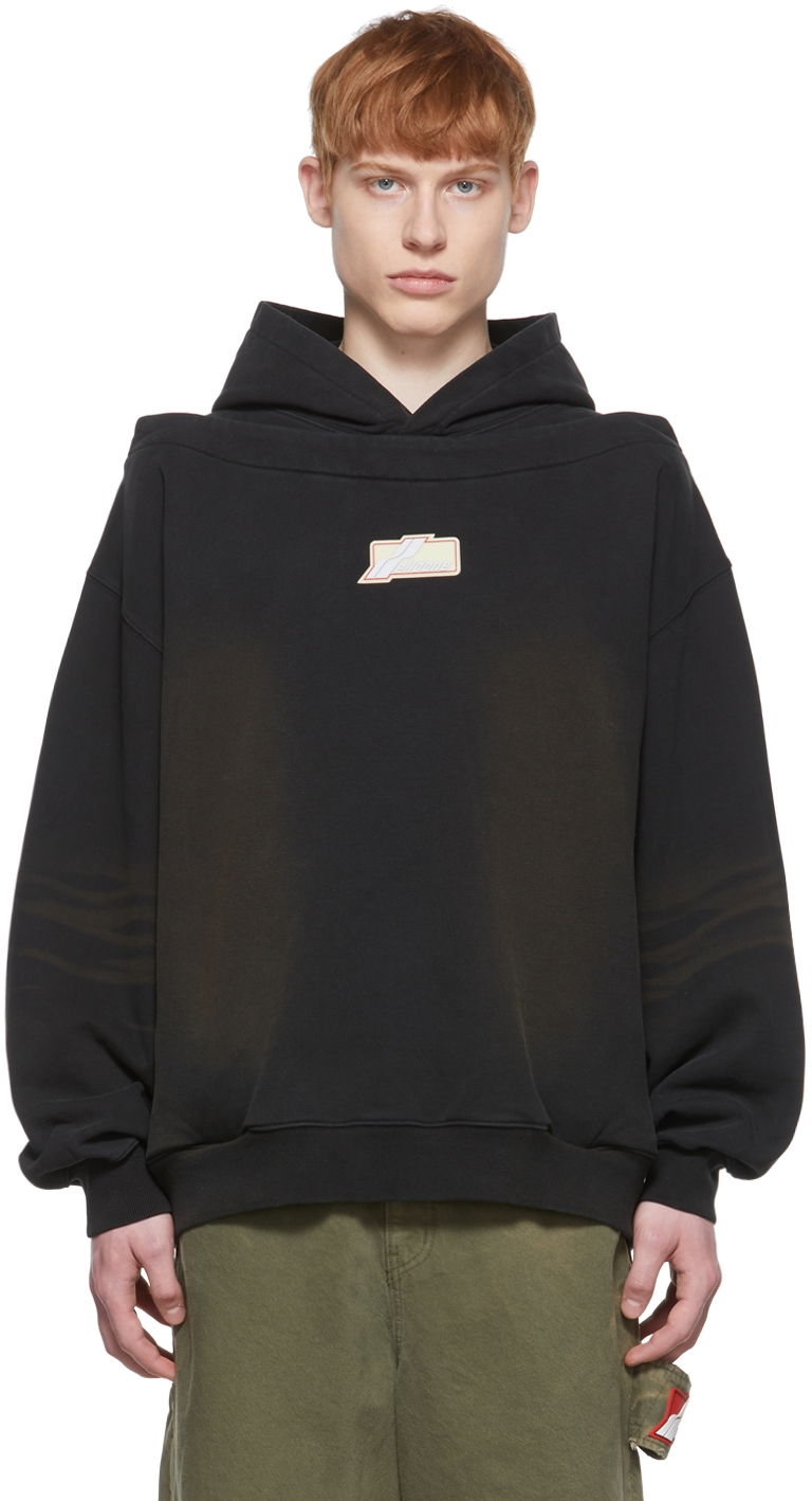 Світшоти We11done We11done Cotton Hoodie чорний | WD-TH1-22-509-U-BK