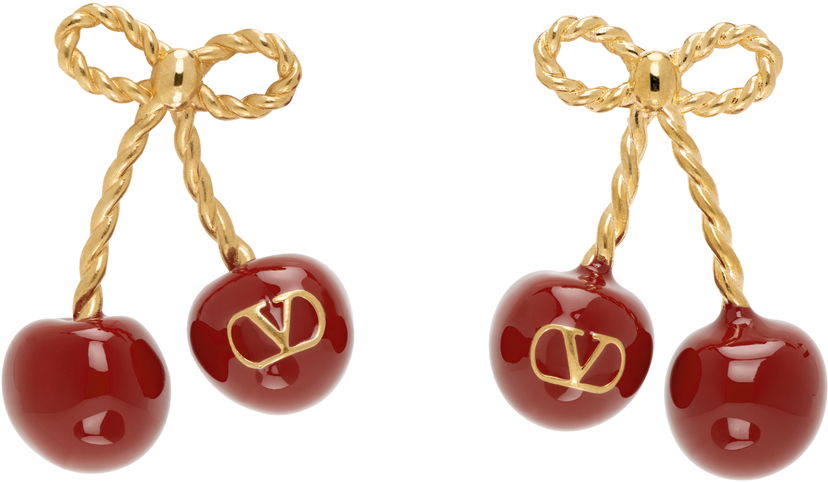 Сережки Valentino Valentino Garavani Chez 'Valentino' Cherry Earrings Червоний | 6W0J0Z80MJP