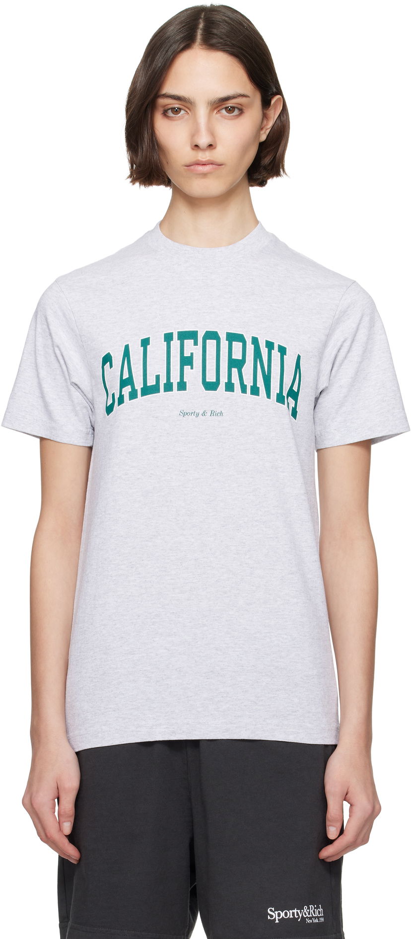 Футболка Sporty & Rich Sporty & Rich 'California' T-Shirt Сірий | TO043622501GY03