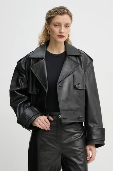 Тренчкот STAND STUDIO Stand Studio Bloom Cropped Leather Jacket чорний | 66387.7010, 3