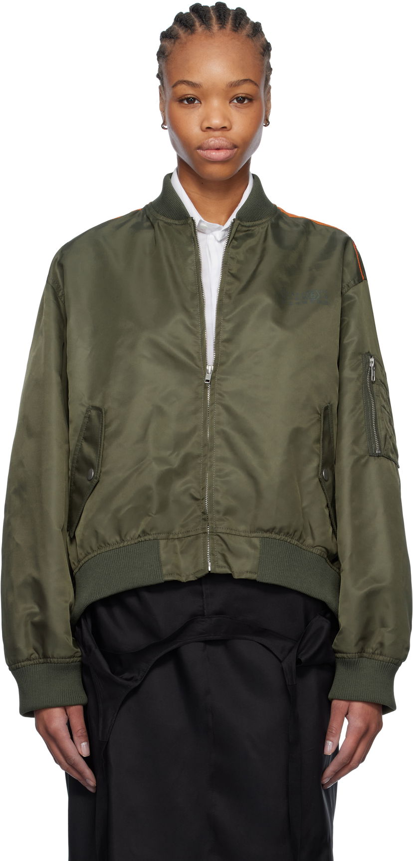 Куртка бомбер Maison Margiela MM6 Maison Margiela Spliced Bomber Jacket Зелений | S52AM0315 M35257