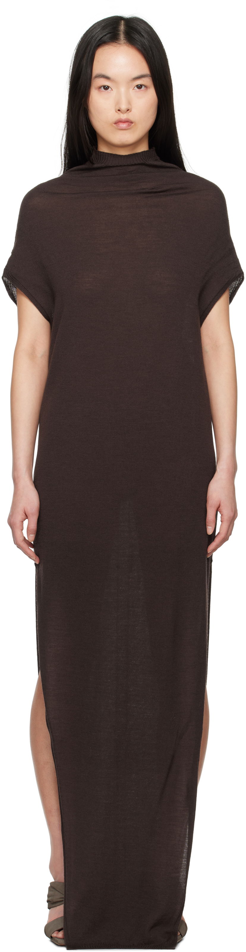 плаття Rick Owens Rick Owens Hollywood SL Crater Maxi Dress Коричневий | RP01E7602 M