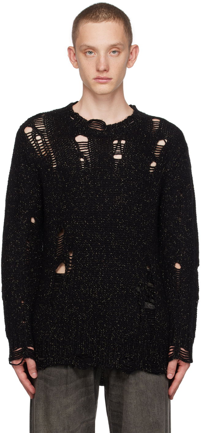 Cветр R13 R13 Distressed Knit Sweater чорний | R13WY184-Y103B
