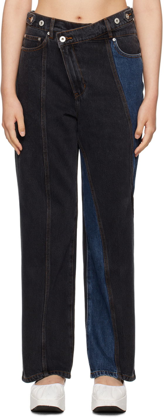 Джинси Feng Chen Wang Feng Chen Wang Paneled Jeans Синій | FUF16TR19