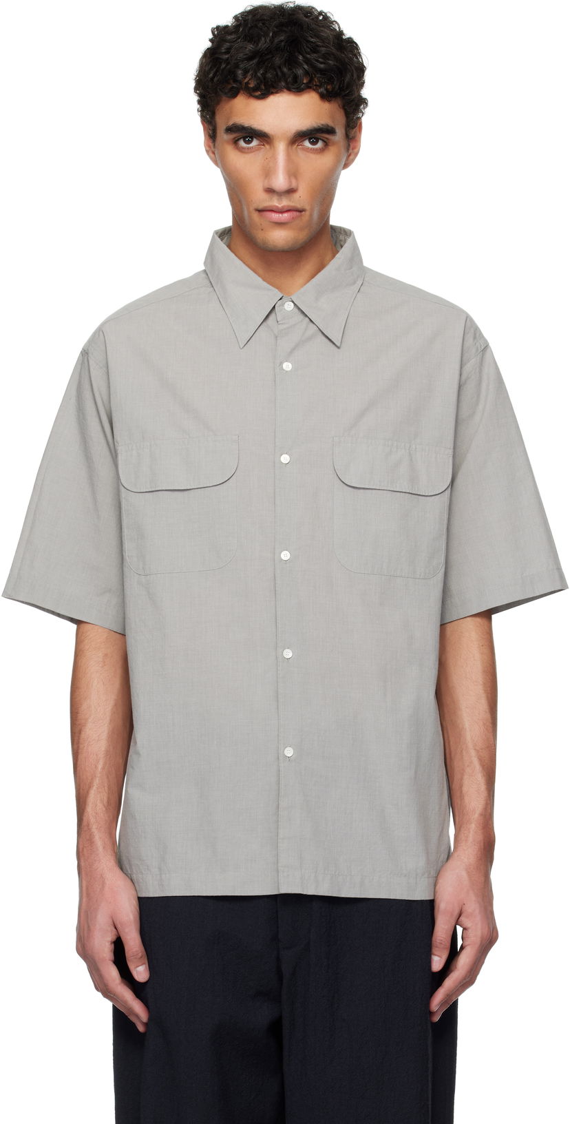 Сорочка NANAMICA nanamica Regular Collar End on End Short Sleeve Shirt Сірий | S25SG075U