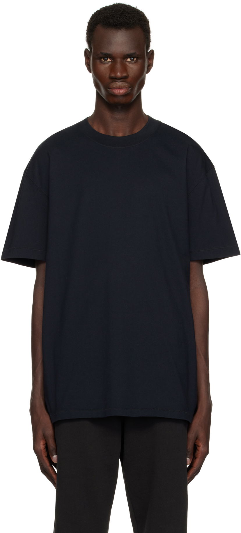 Футболка SKIMS SKIMS Heavyweight Cotton Relaxed T-Shirt темно-синій | SS-STT-6414M-OBSIDIAN