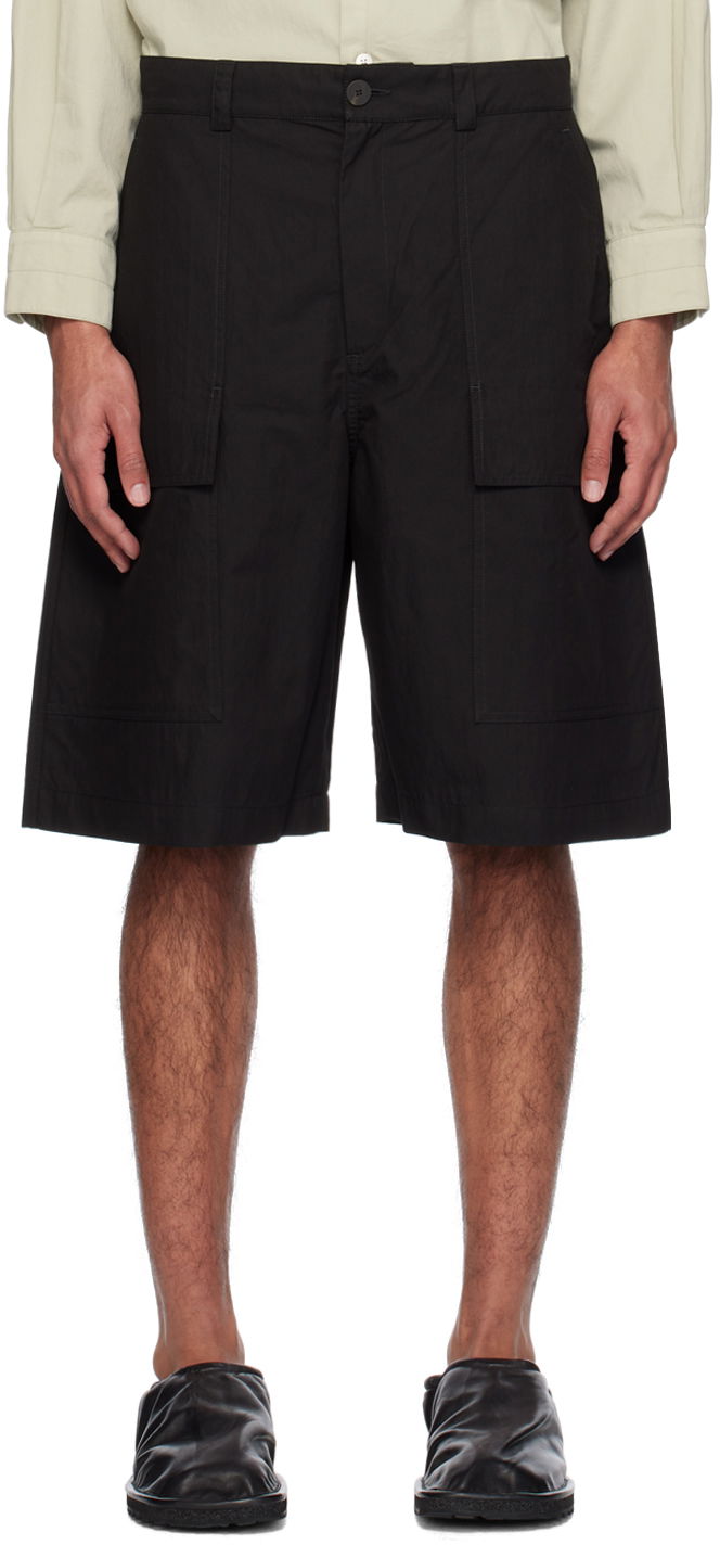 Шорти Studio Nicholson Studio Nicholson Cargo Pocket Shorts чорний | TILLER SNM - 1142