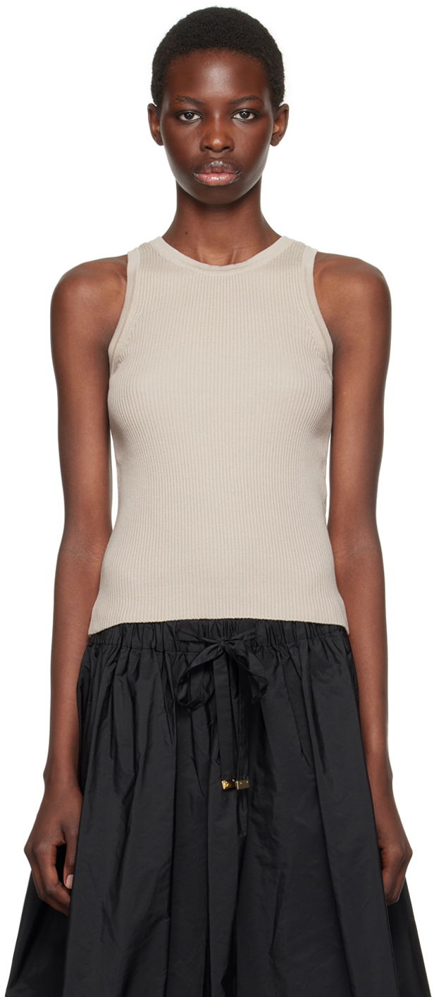 Безрукавка Max Mara Ribbed Knit Tank Top бежевий | 2429366081600