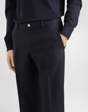 Штани Dolce & Gabbana Dolce & Gabbana Tailored Linen Pants темно-синій | GY7BMTFU4K6B4902, 3