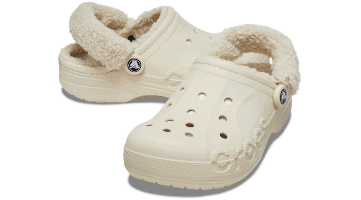 Кросівки та взуття Crocs Baya Lined Fuzz-Strap Clogs бежевий | 206633-11S, 1
