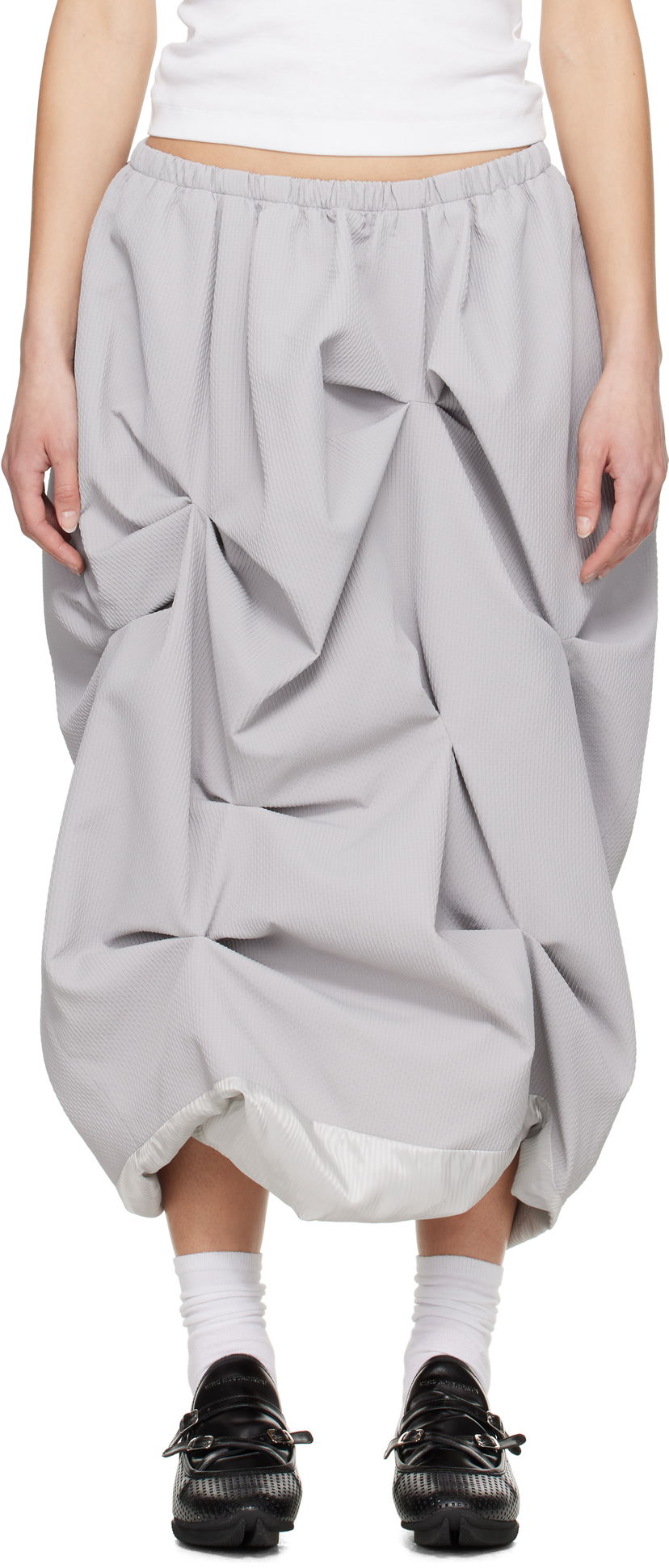 Спідниця ADER ERROR ADER error Midi Gathered Skirt Сірий | BO01SSSK0302GR