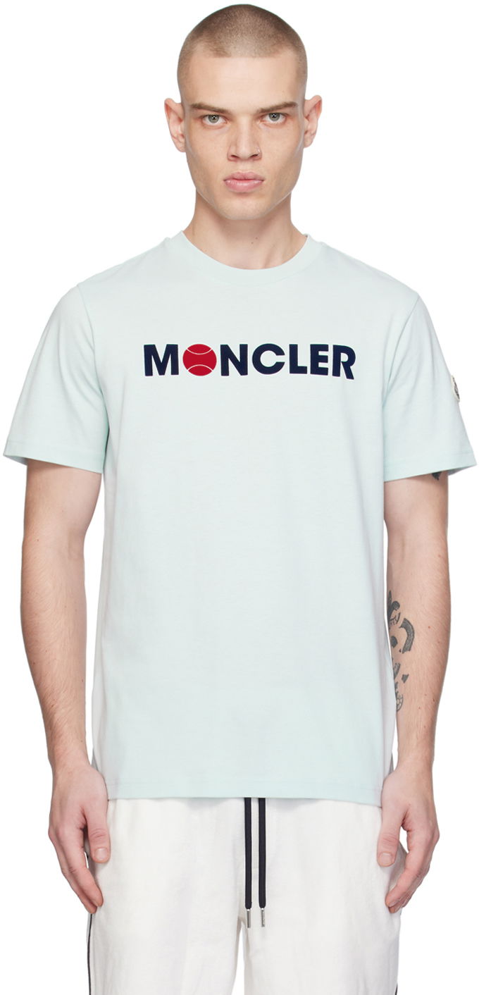Футболка Moncler Flocked T-Shirt Бірюзовий | J10918C00008829HP