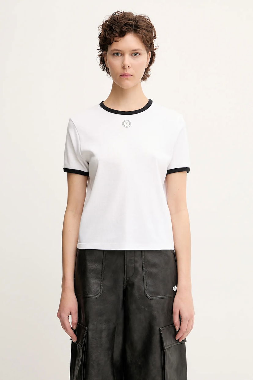 Футболка Sporty & Rich Sporty & Rich Srhwc Ringer T-Shirt білий | TO081622305WH01