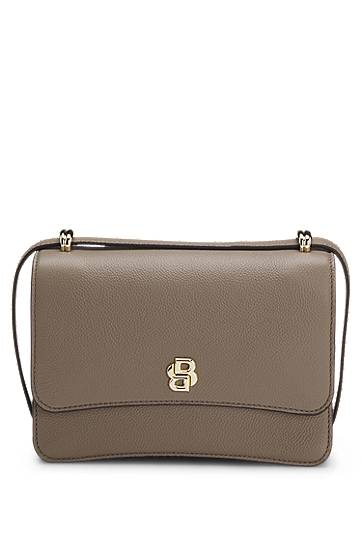 Сумка BOSS Balmain Double B Monogram Leather Crossbody Bag Сірий | 50554935