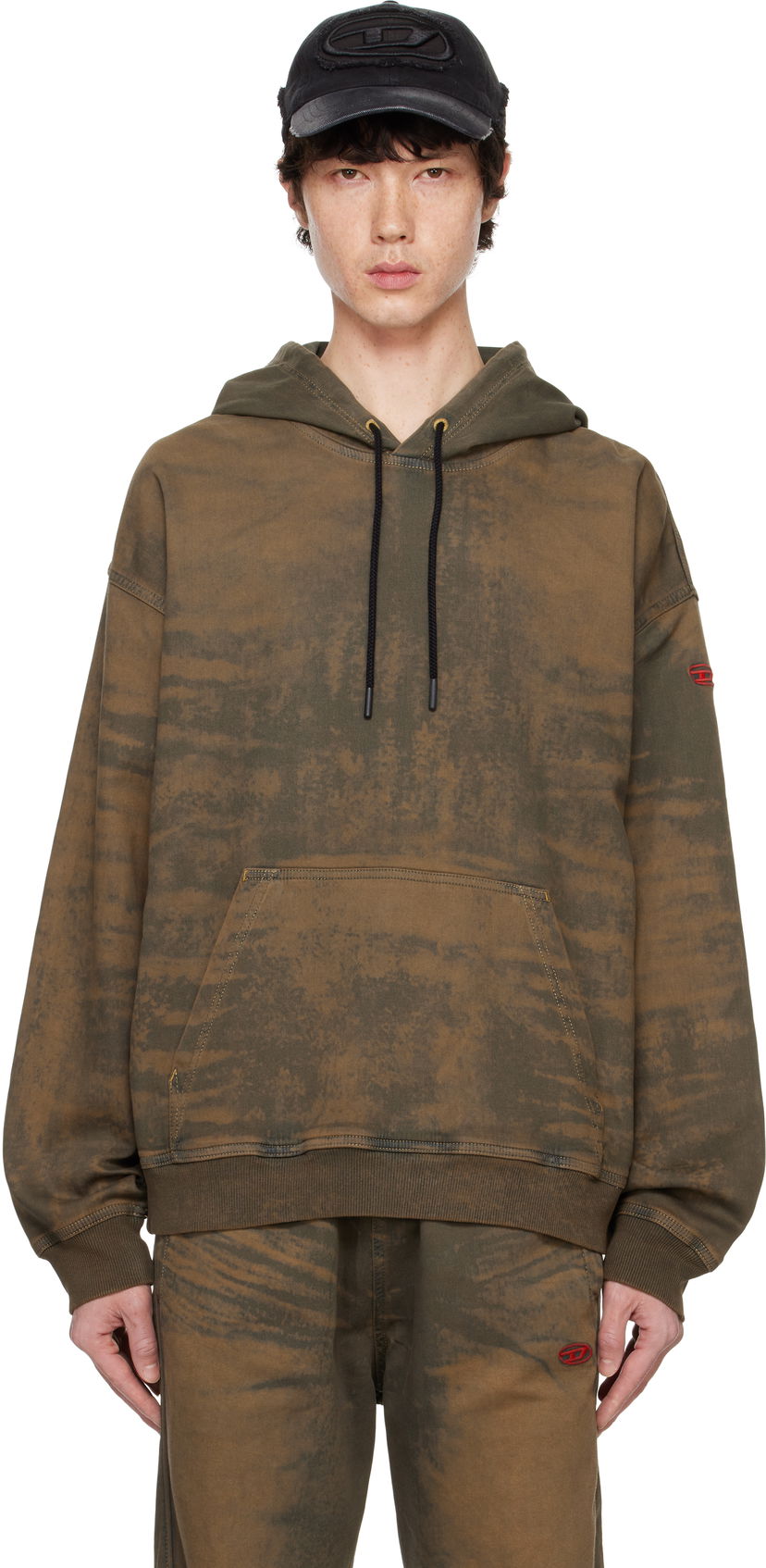 Світшоти Diesel D-Um-Rib-S1 Track Hoodie Коричневий | A14812-068NG-01