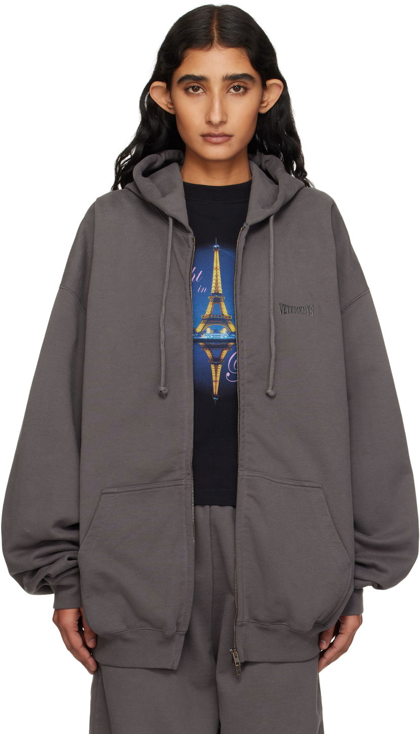Світшоти VETEMENTS Vetements Oversized Zip-Up Hoodie Сірий | UH76ZU160M