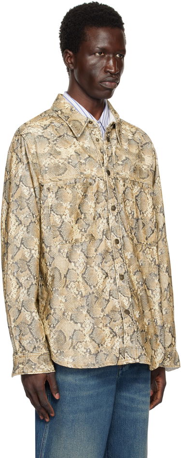 Сорочка ISABEL MARANT Isabel Marant Victor Snakeskin Print Shirt бежевий | CH0196HA-B4G02H, 1