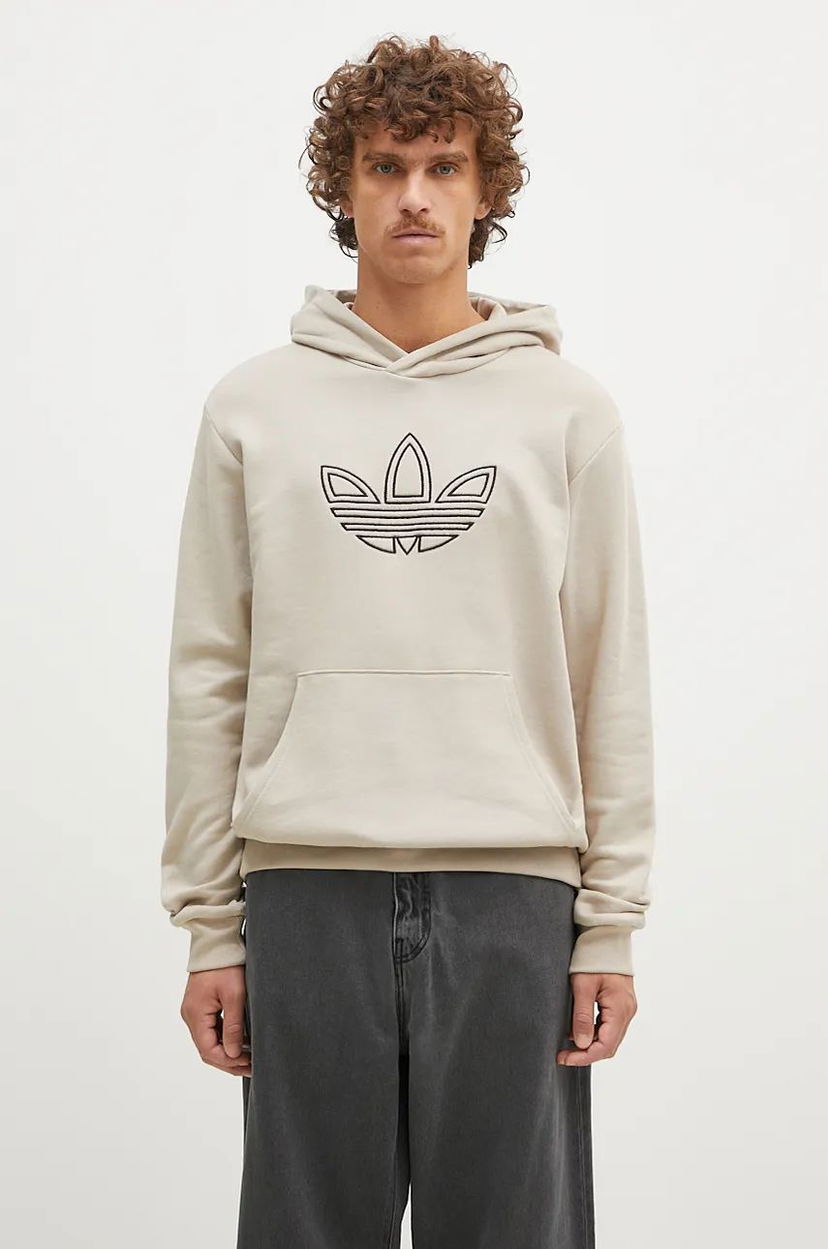 Світшоти adidas Originals Hoodie With Print бежевий | JJ1505
