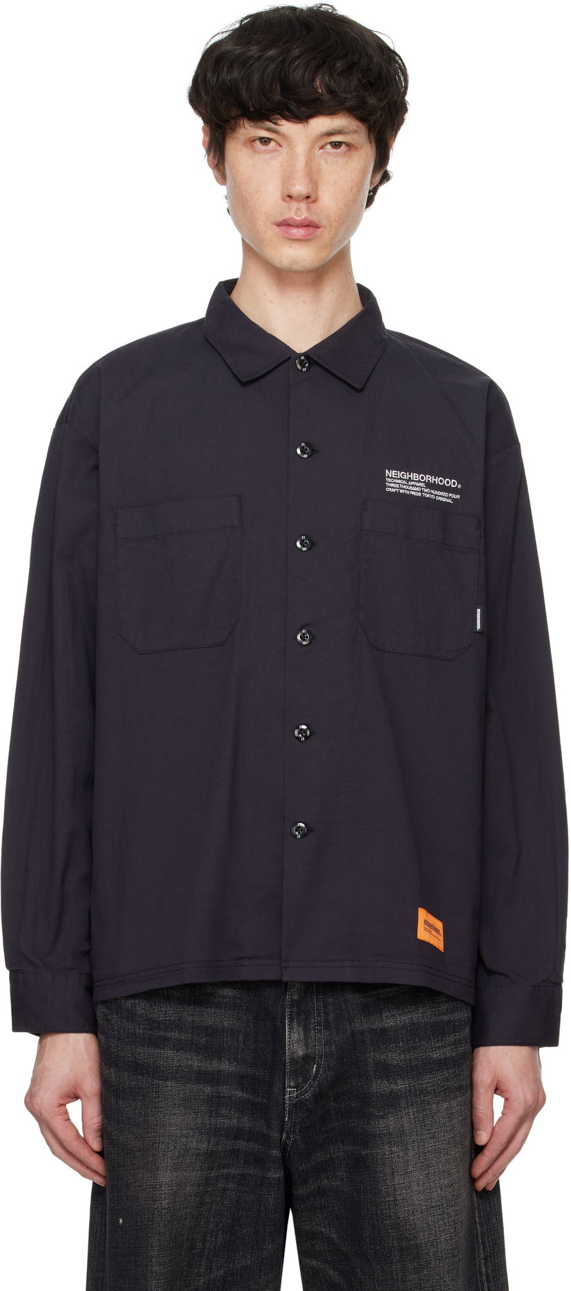 Сорочка Neighborhood Cordlane Work Shirt чорний | 242TSNH-SHM09