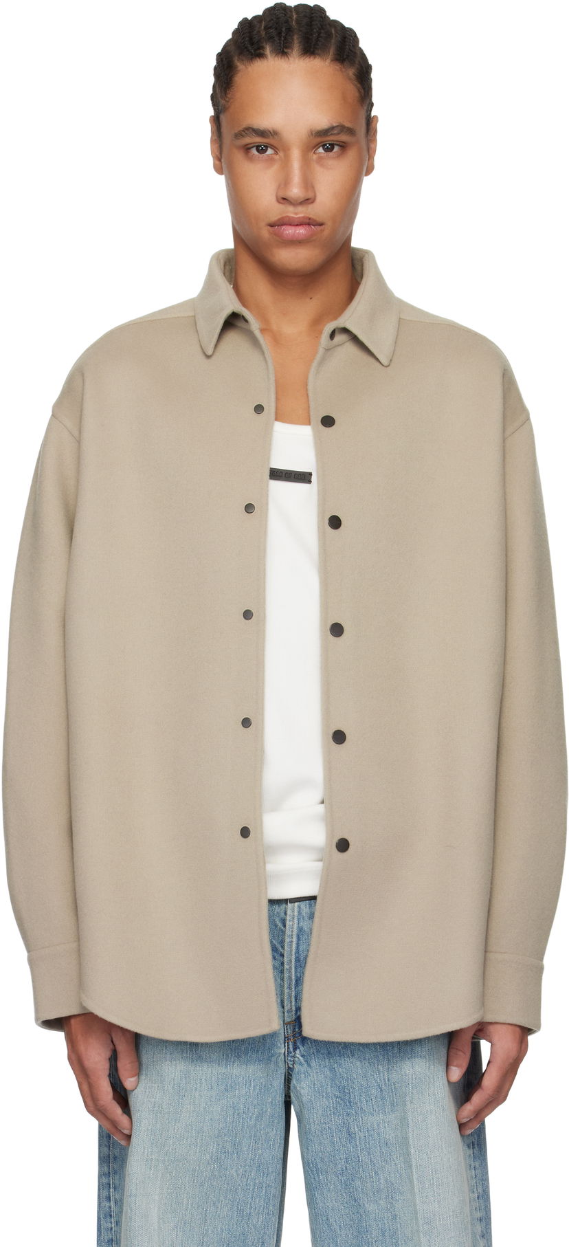 Сорочка Fear of God Fear of God Wool Cashmere Overshirt бежевий | FGE230-330DWC