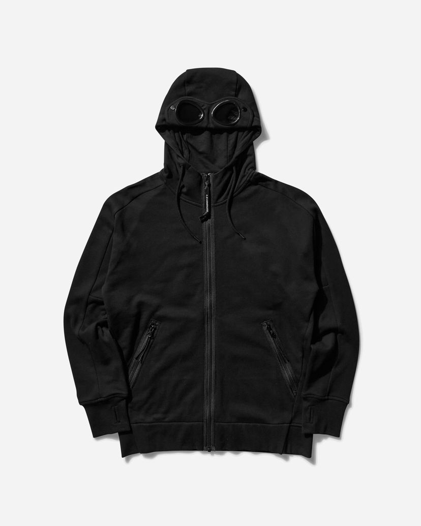 Світшоти C.P. Company Diagonal Raised Fleece Goggle Hoodie чорний | 18CMSS028A-005086W 999