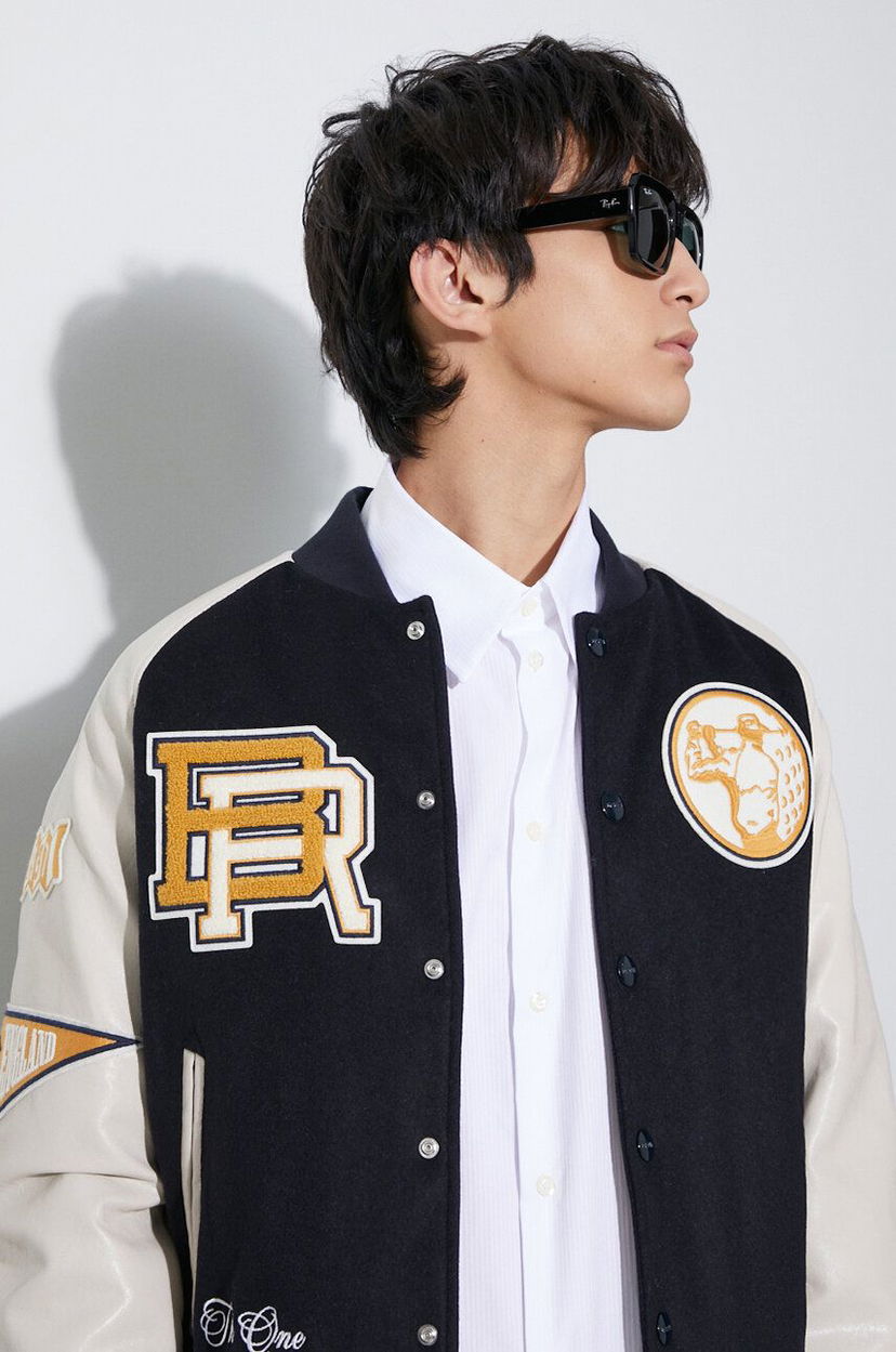 Куртка бомбер Baracuta Baracuta Varsity Wool Blend Bomber Jacket темно-синій | BRCPS0996