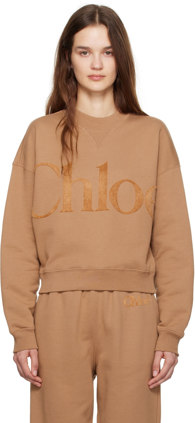 Світшоти CHLOÉ Generous Sweatshirt Crewneck Коричневий | CH24WJH05191
