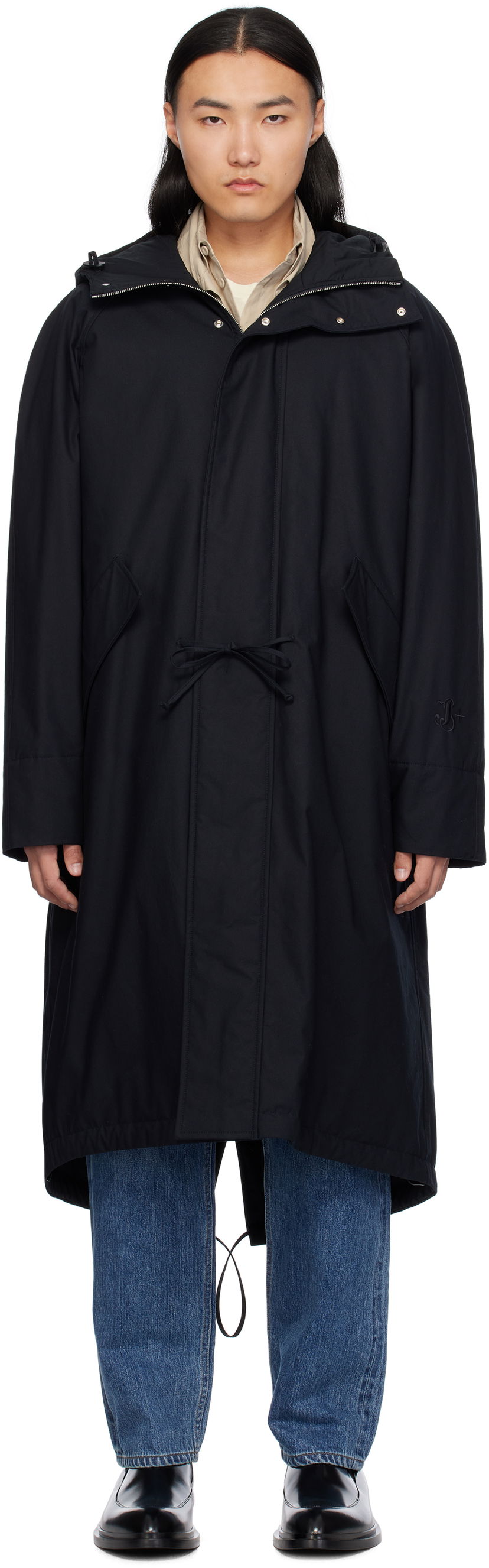 Парка Jil Sander Hooded Coat темно-синій | J47AA0114_J45039