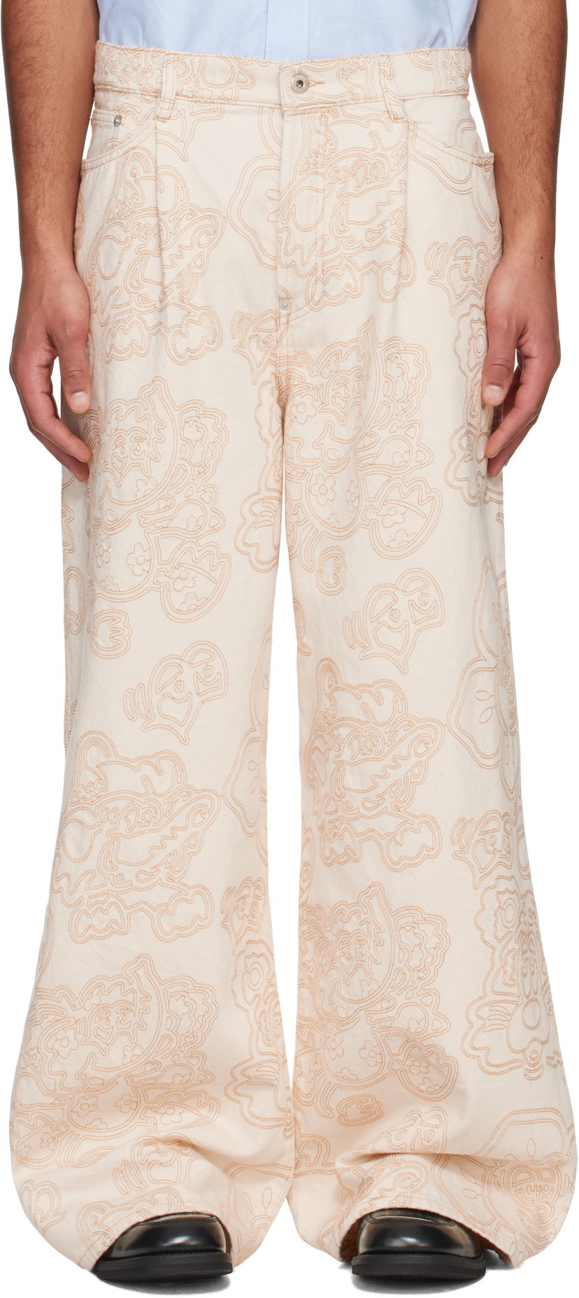 Штани KENZO Kenzo Paris VERDY Edition Buggy Fit Jeans бежевий | FF55DP4196W1