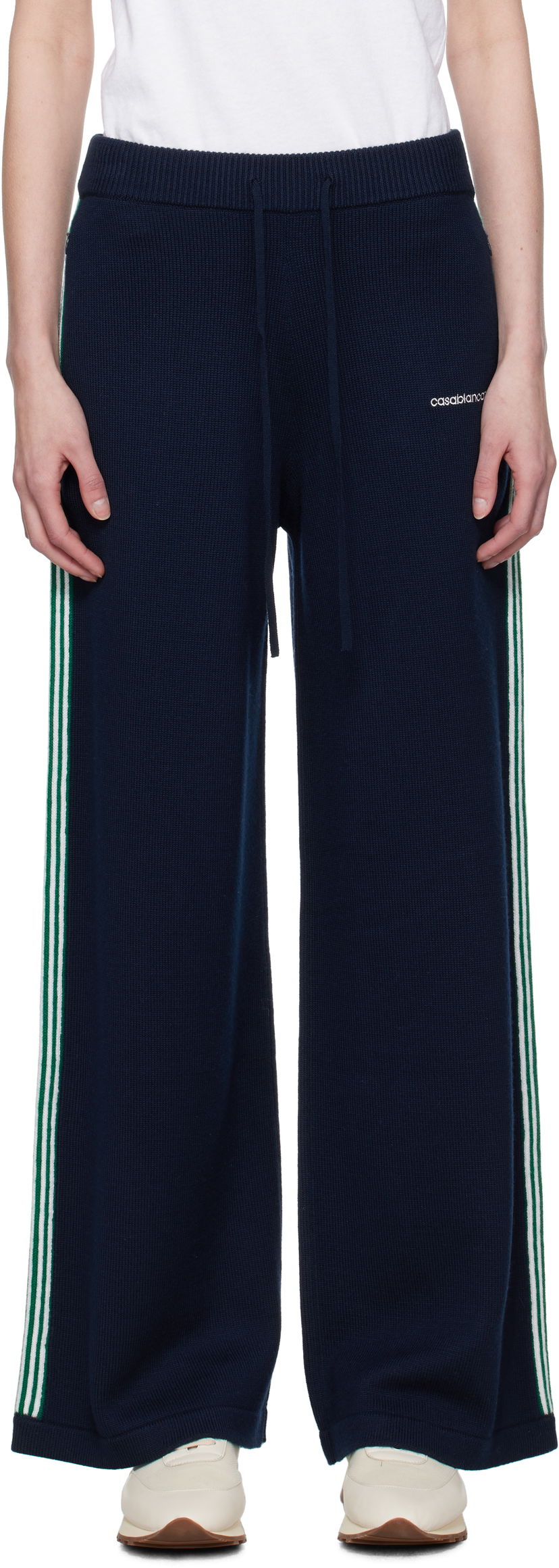 Спортивні штани Casablanca Casablanca Knit Tennis Trousers темно-синій | WPS25-KW-869-01