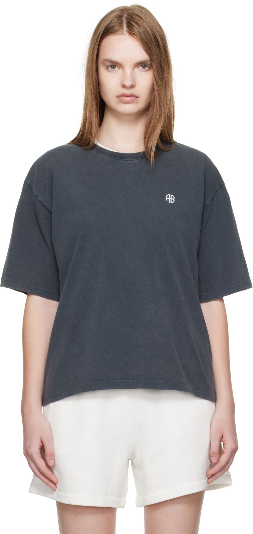 Футболка Anine Bing Anine Bing Rudy Empowerment T-Shirt Сірий | A-08-11068-WBL1