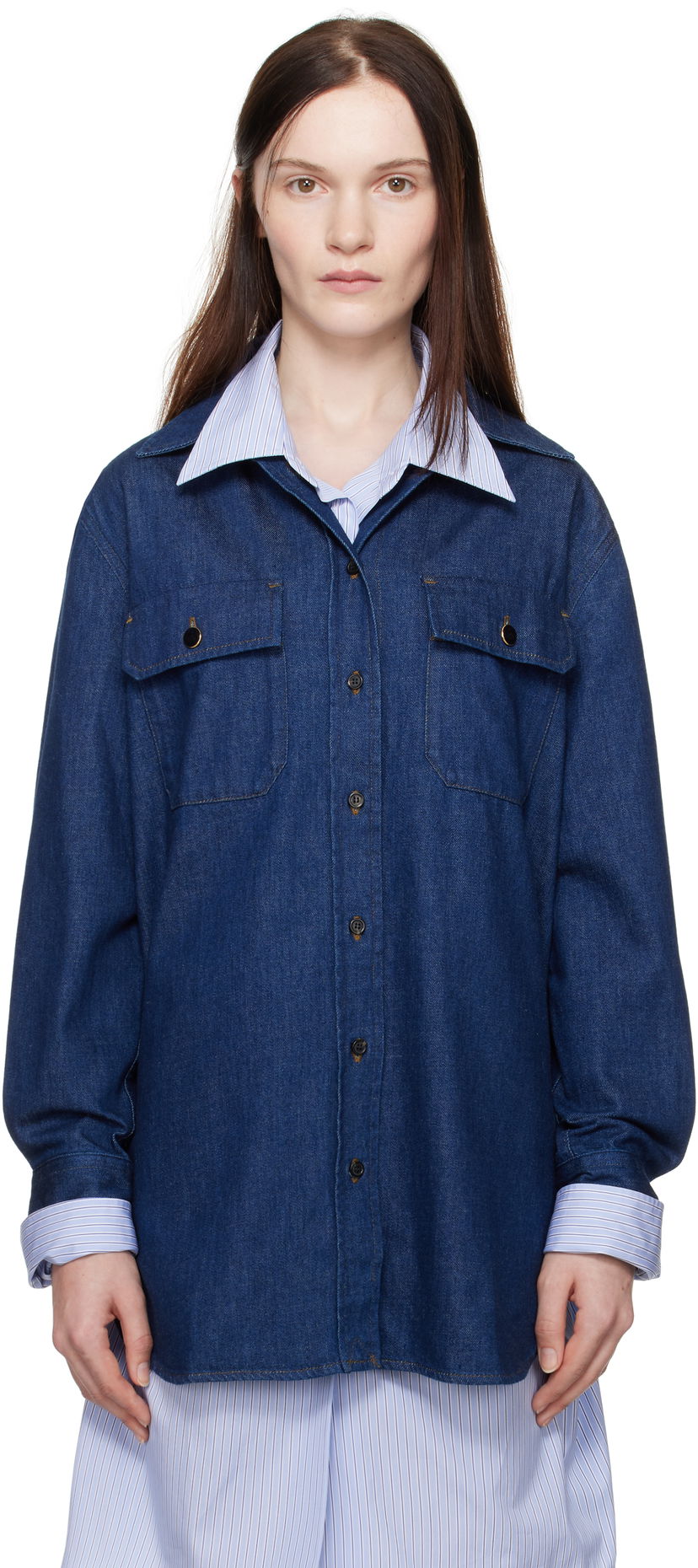 Сорочка A.P.C. A.P.C. Anastasia Barbieri Edition Mare Denim Shirt Синій | COGYF-F12615