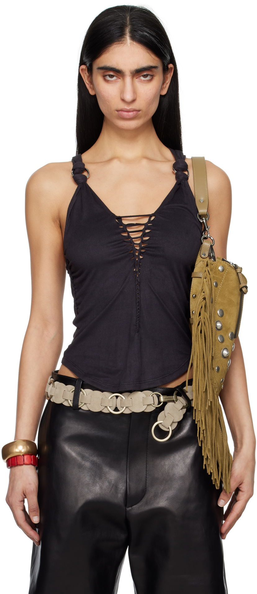 Безрукавка ISABEL MARANT Isabel Marant Sakina Faux-Suede Tank Top чорний | HT0651FA-C2K01I