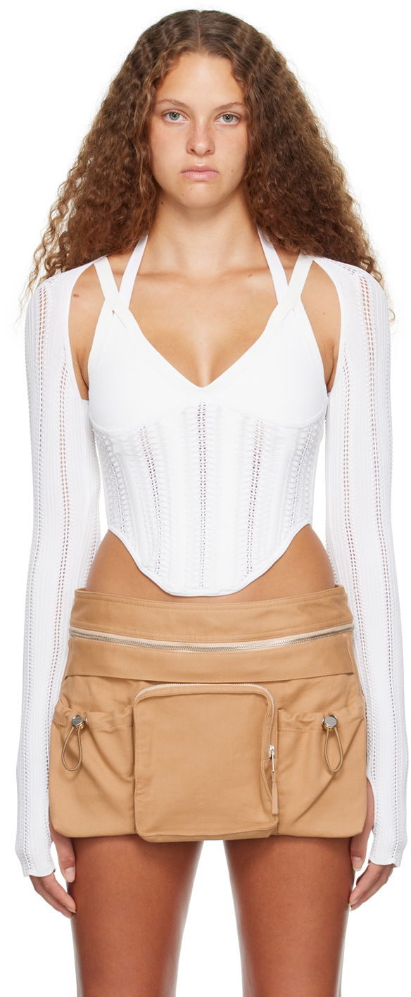 Спідниця Dion Lee Snakeskin Column Corset Top бежевий | A7732P23