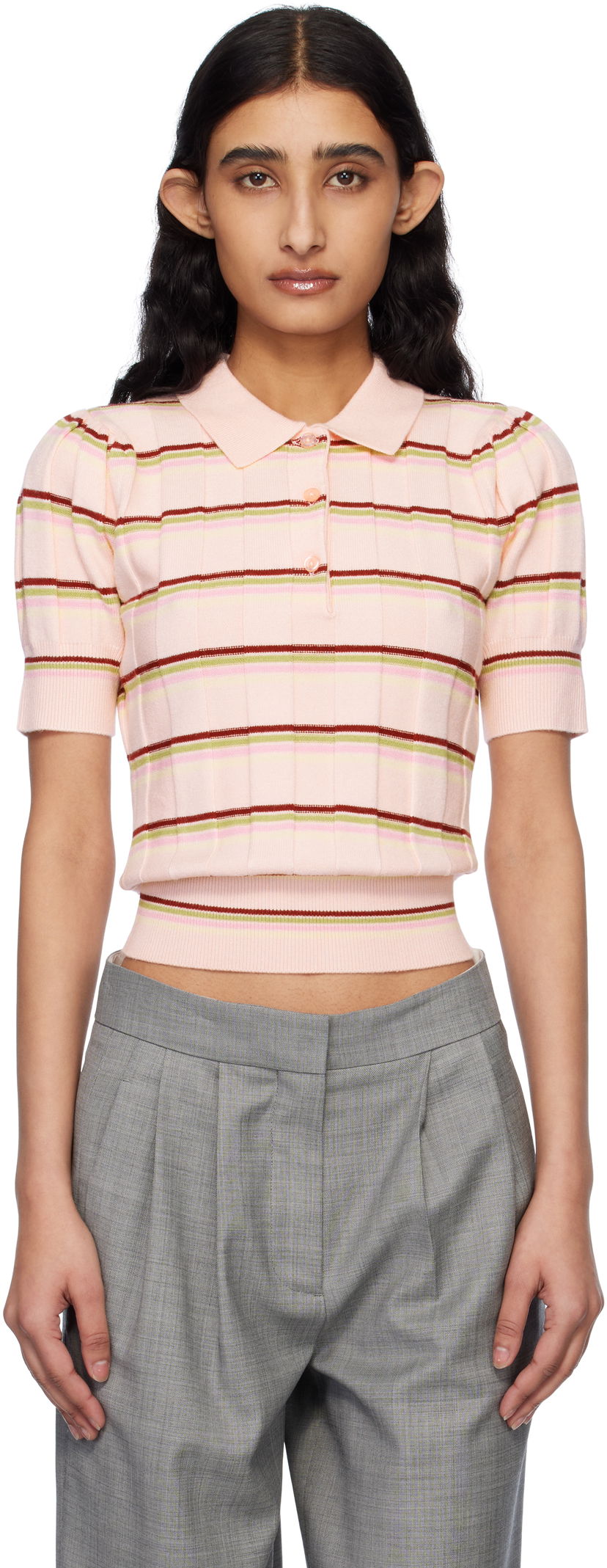 Сорочка поло GUIZIO Guizio Mateo Striped Polo Рожевий | S25110S047