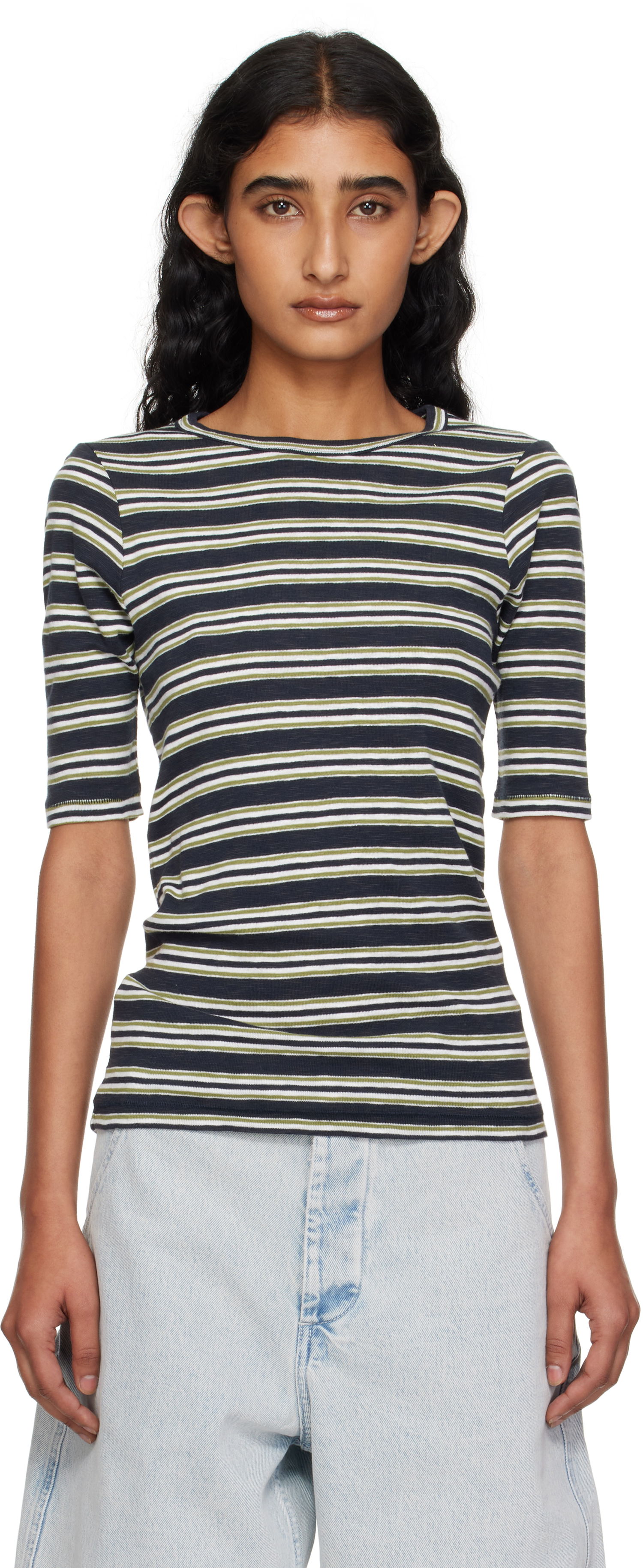 Футболка YMC YMC Striped Tee темно-синій | Q6YMK, 0