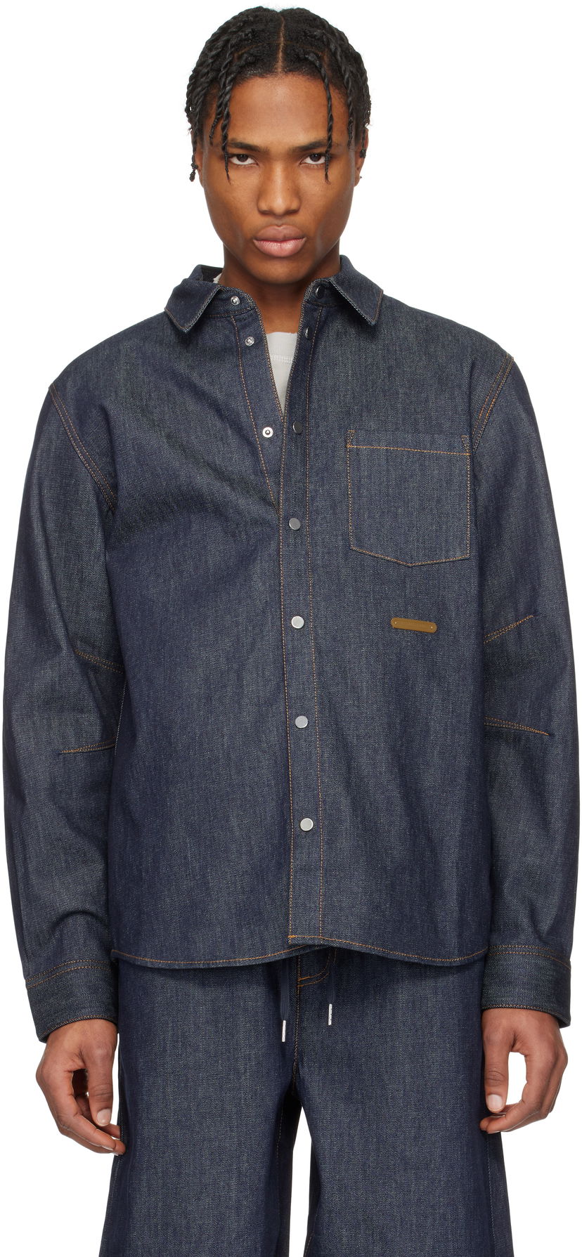 Сорочка Helmut Lang Helmut Lang Curved Classic Denim Shirt Синій | O09DM501