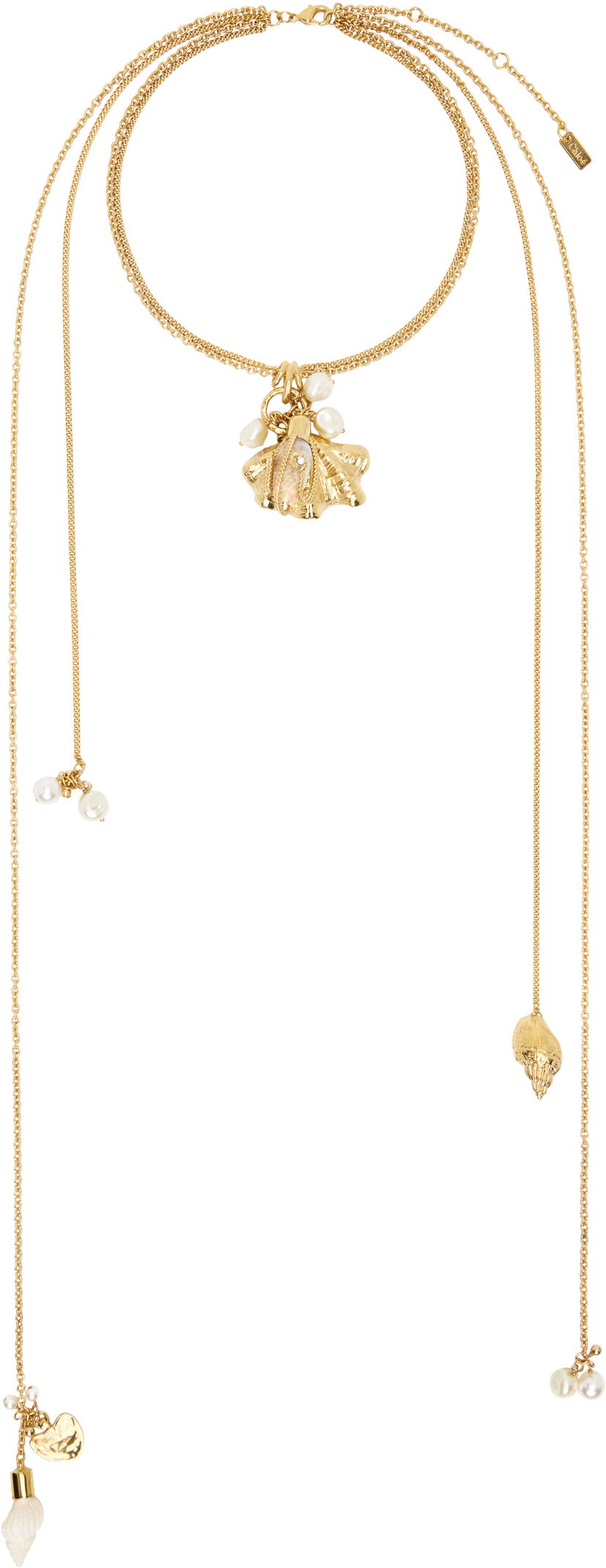 Кольє CHLOÉ Chloé 'The Chloe Shells Scarf' Long Gold Necklace Металік | CHC25UFO46SRP