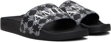 Кросівки та взуття AMIRI MA Quad Canvas Slides чорний | AMFOSL1006, 3