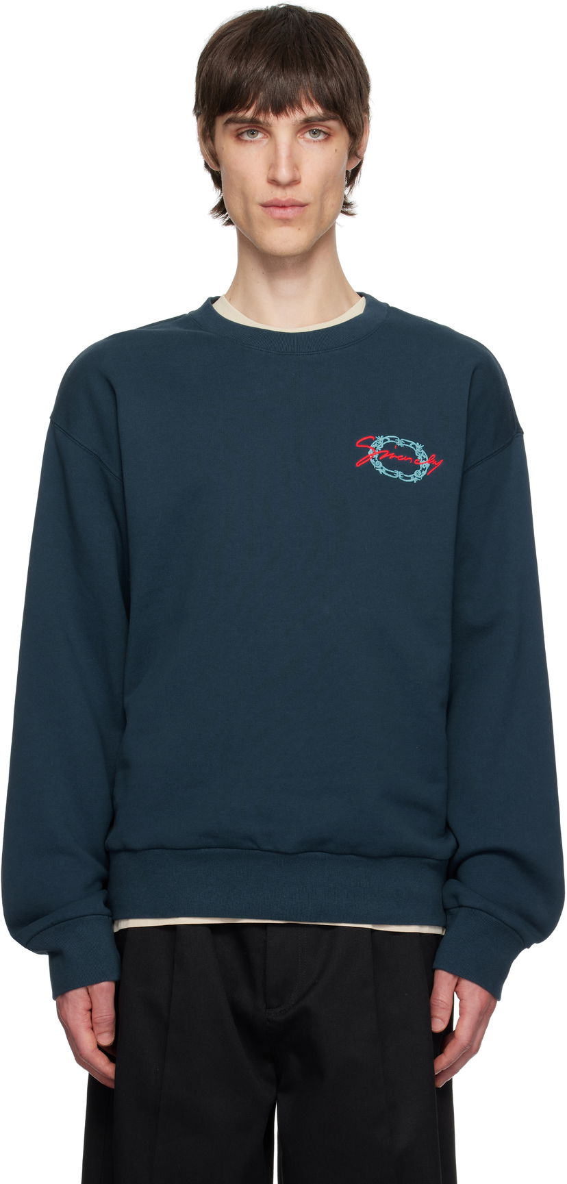 Cветр Givenchy Givenchy Medallion Sweatshirt темно-синій | BMJ0LC3YQE404