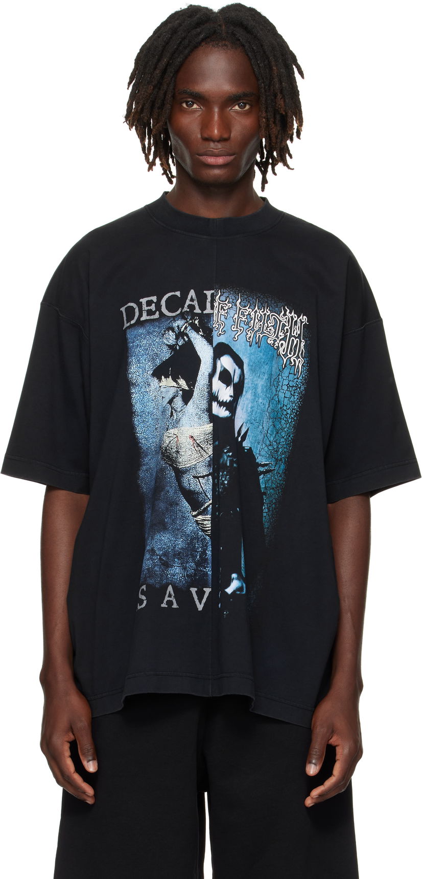 Футболка VETEMENTS VETEMENTS Cradle of Filth Cut-Up Oversized T-Shirt чорний | UCF76TR950BB