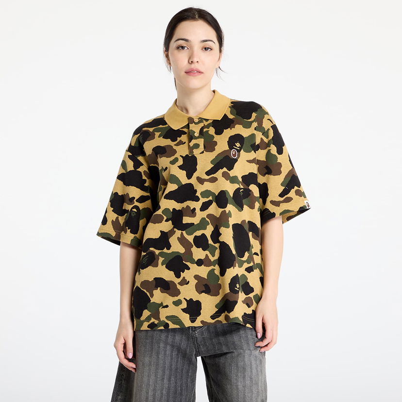 Сорочка поло BAPE A BATHING APE 1St Camo Jacquard Relaxed Fit Polo Shirt Жовтий | 001POL301303MYEL