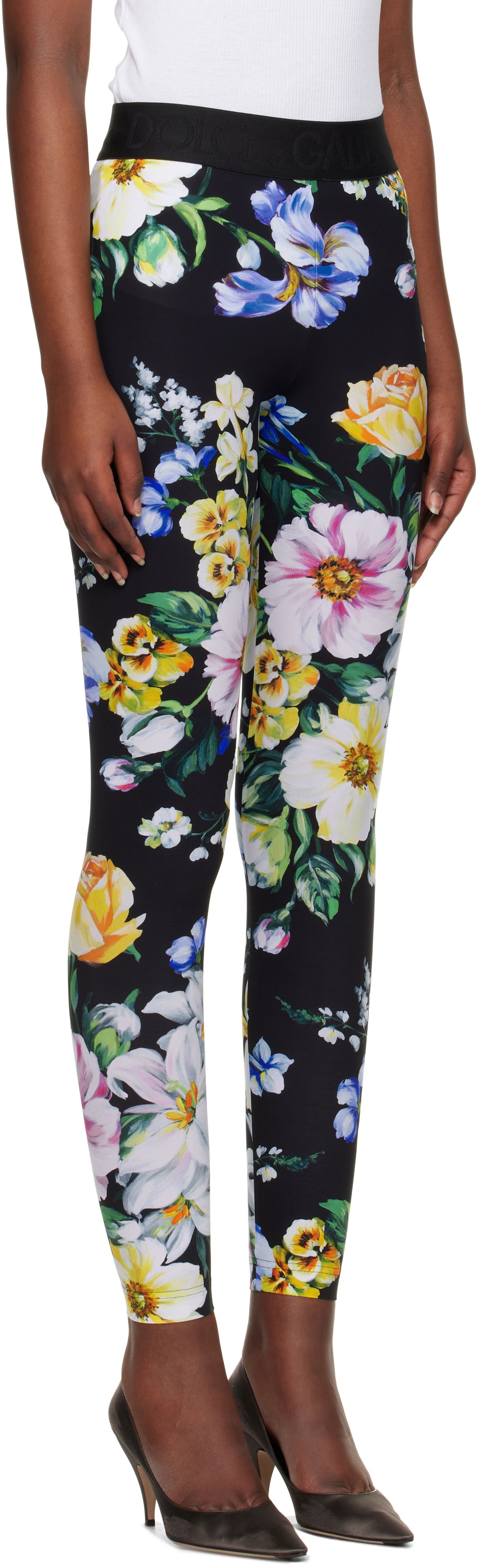 Легінси Dolce & Gabbana Dolce&Gabbana Floral Print Leggings чорний | FTB5TT FSG8L, 1