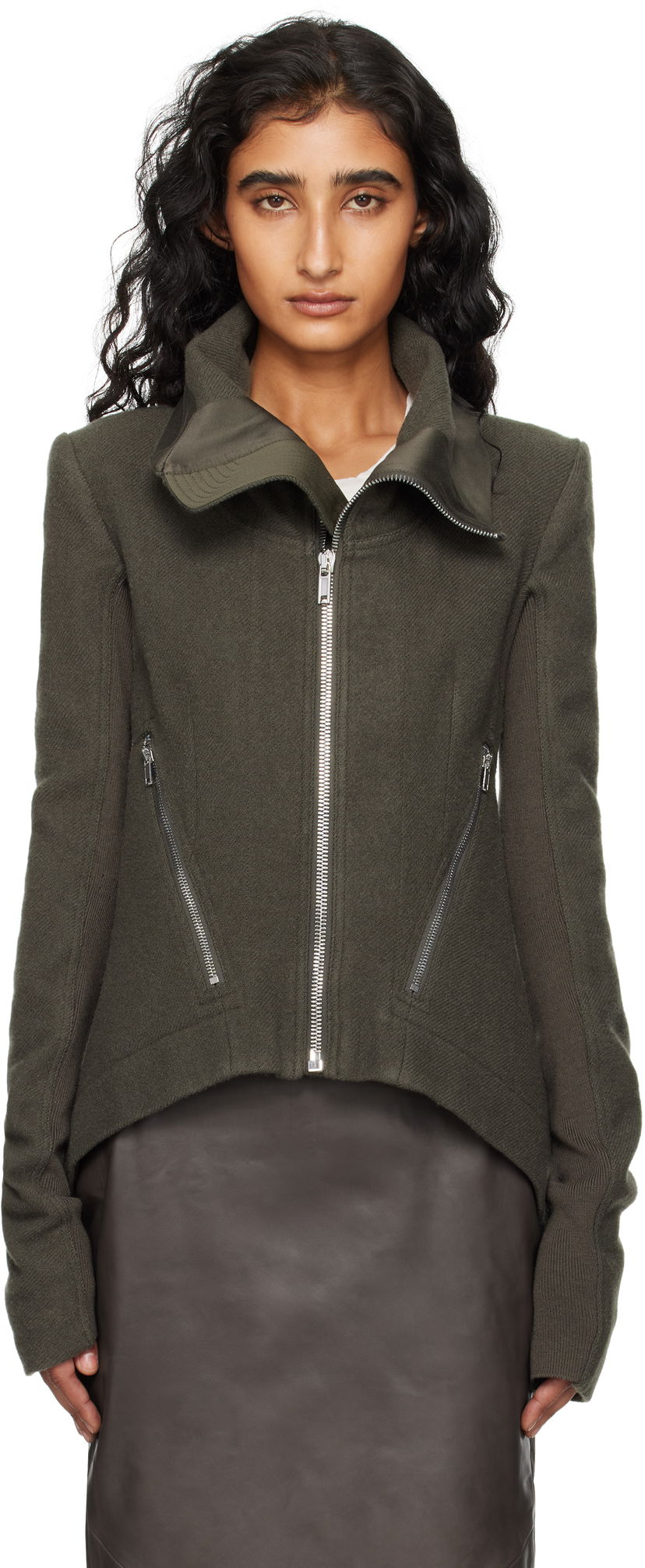 Куртка Rick Owens Rick Owens Naska Biker Jacket Зелений | RP02E4735 WBD