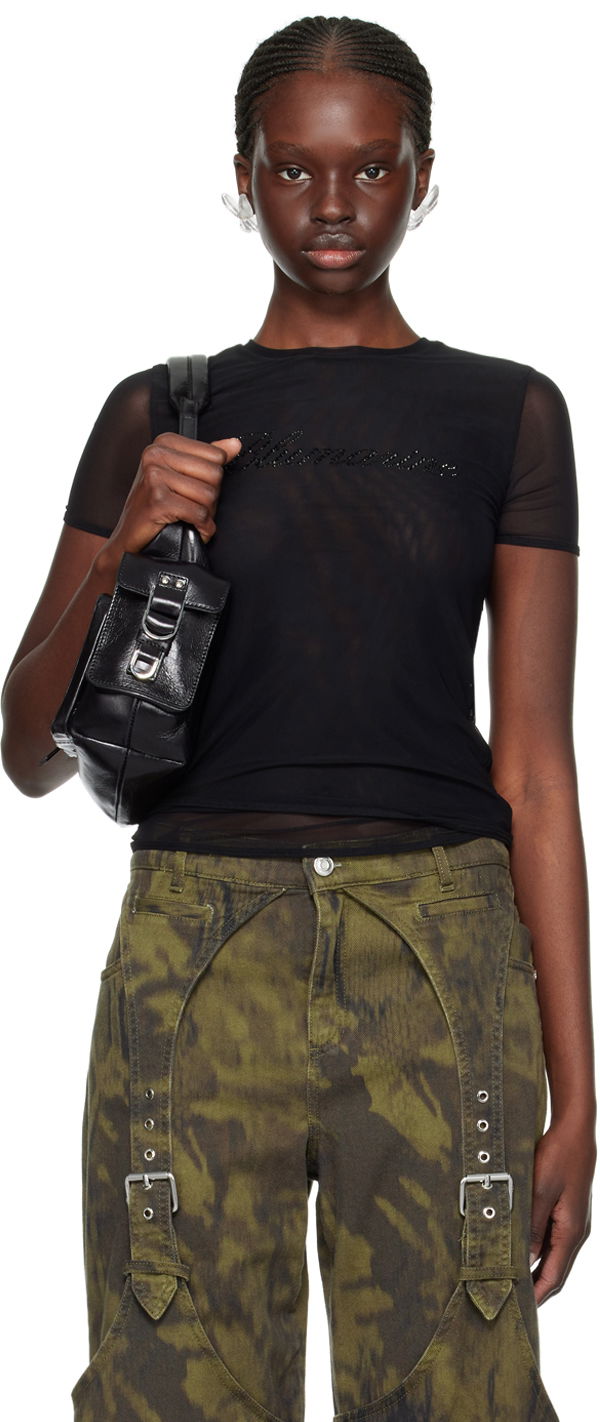 Штани карго Blumarine Blumarine Crystal Cut T-Shirt Зелений | P422T055A
