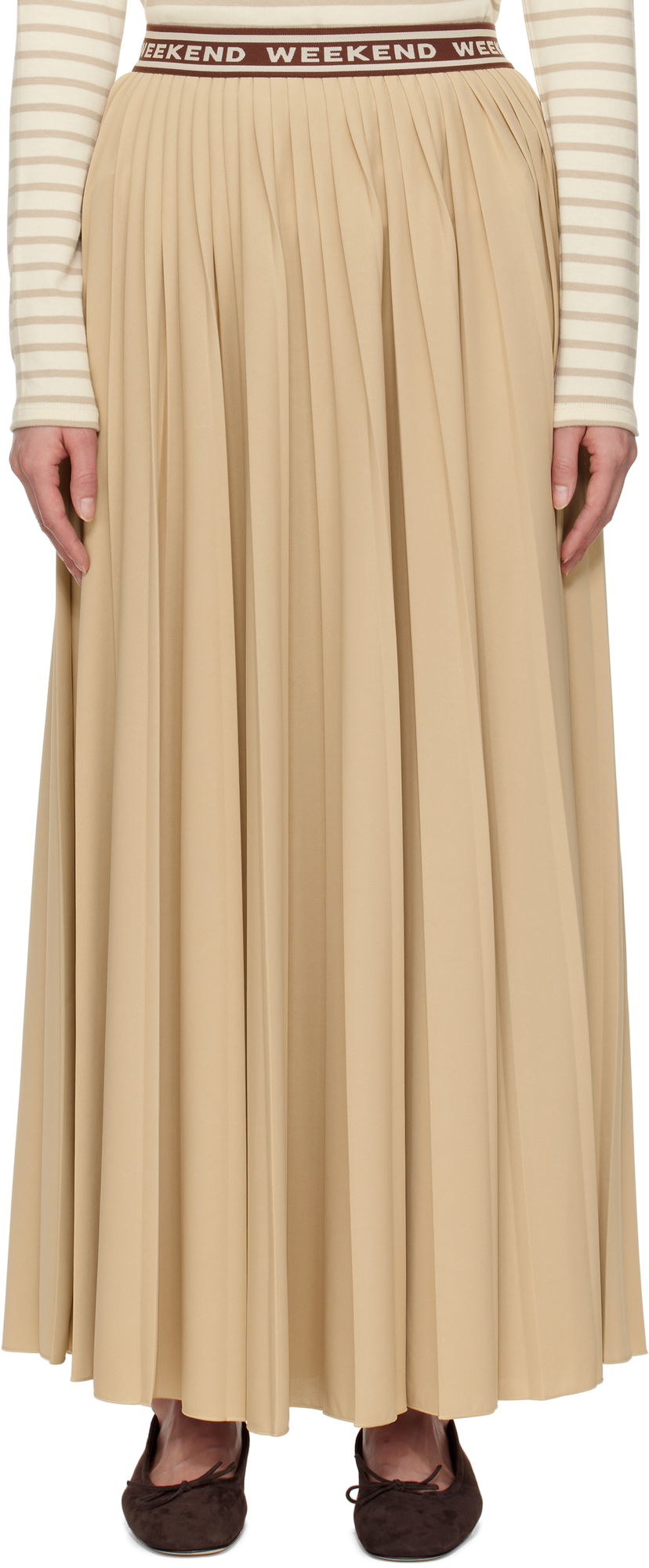 Спідниця Max Mara Weekend Max Mara Bleu Pleated Maxi Skirt бежевий | 2515771031600