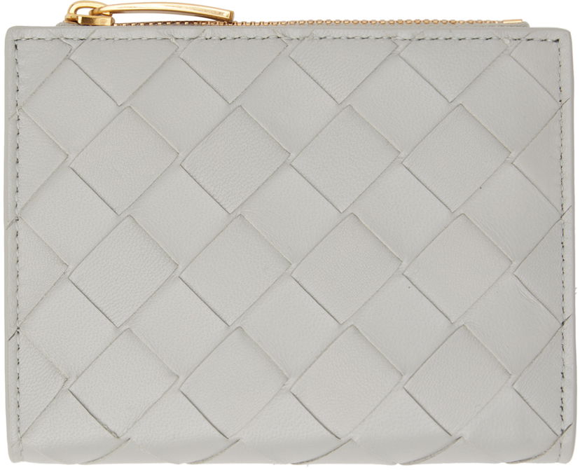 Гаманець Bottega Veneta Small Intrecciato Bi-Fold Wallet Сірий | 742330 VCPP3