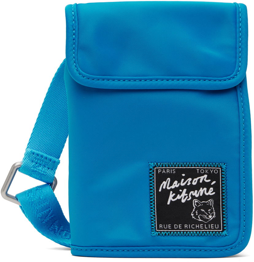 Сумка MAISON KITSUNÉ Maison Kitsuné 'The Traveller' Neck Pouch Синій | MM05362WQ1001P451